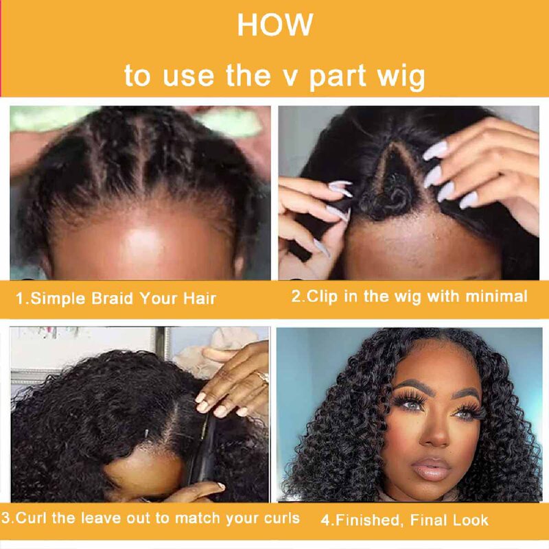 跨境U/V Part Bob Afro Curly Human Hair Wig全真人发丝假发头套|undefined