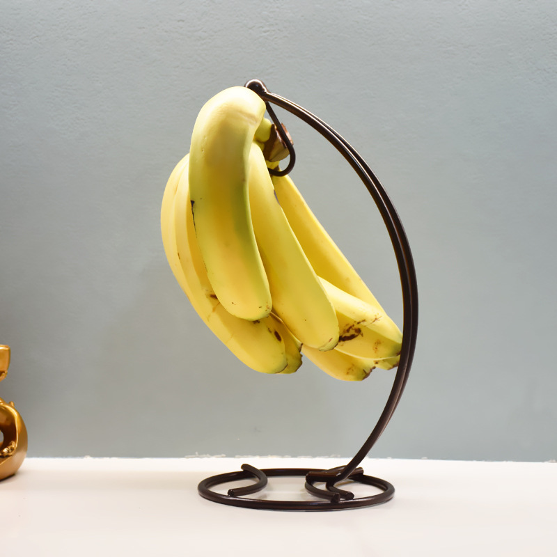 Plato de frutas de hierro forjado gancho de plátano sala de estar casera canasta de frutas de lujo ligera mesa de comedor dulces bocadillos plato