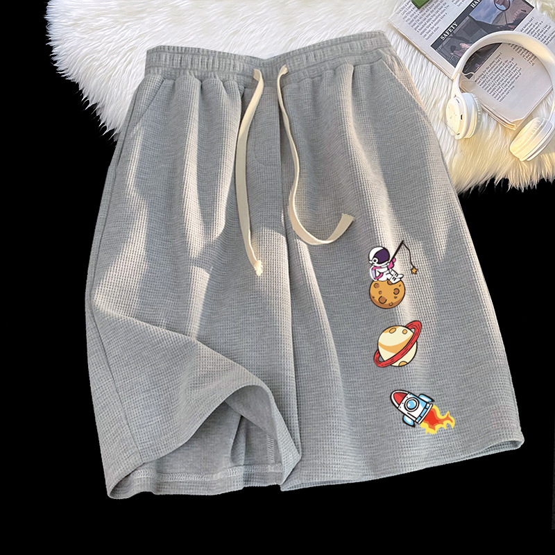 Pantalones cortos rectos flojos ocasionales de los hombres y de las mujeres de los deportes del verano Pantalones cortos de moda de los hombres de la galleta del estilo directo de la fábrica Hong Kong