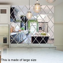 JM458 3D镜面贴客厅装饰现代金刚石图案墙贴花贴装饰贴 速卖通