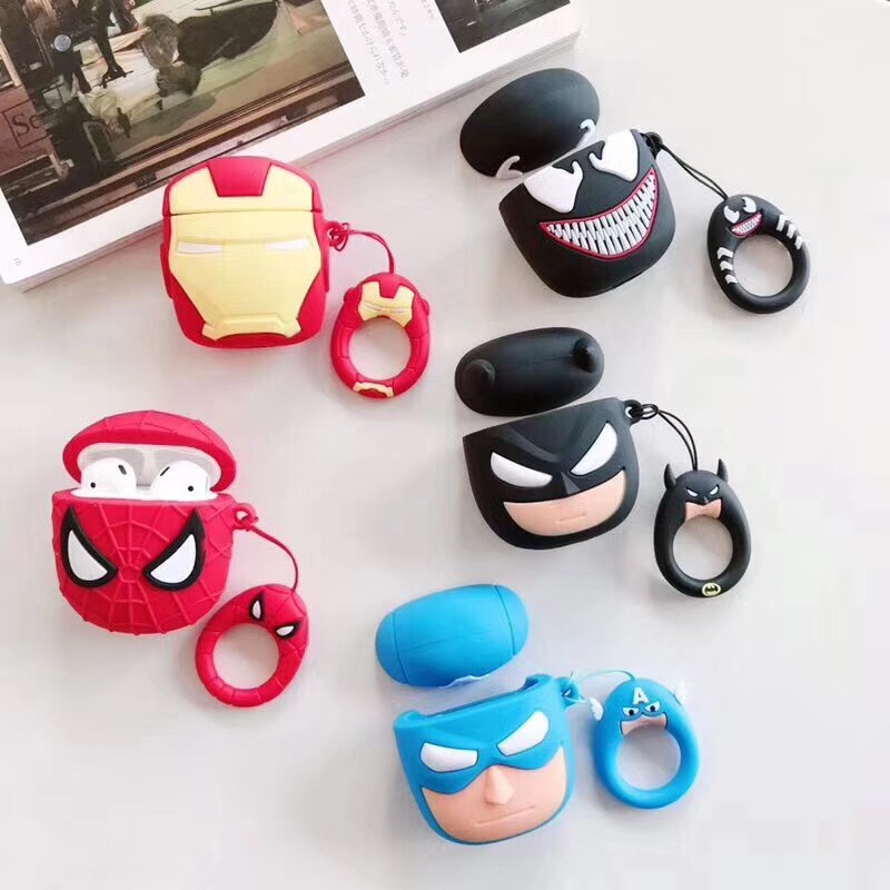 Cartoon Iron Man Spider-Man airpods 1/2 Protective Case League of Legends Apple Bluetooth Earphone Case Spot