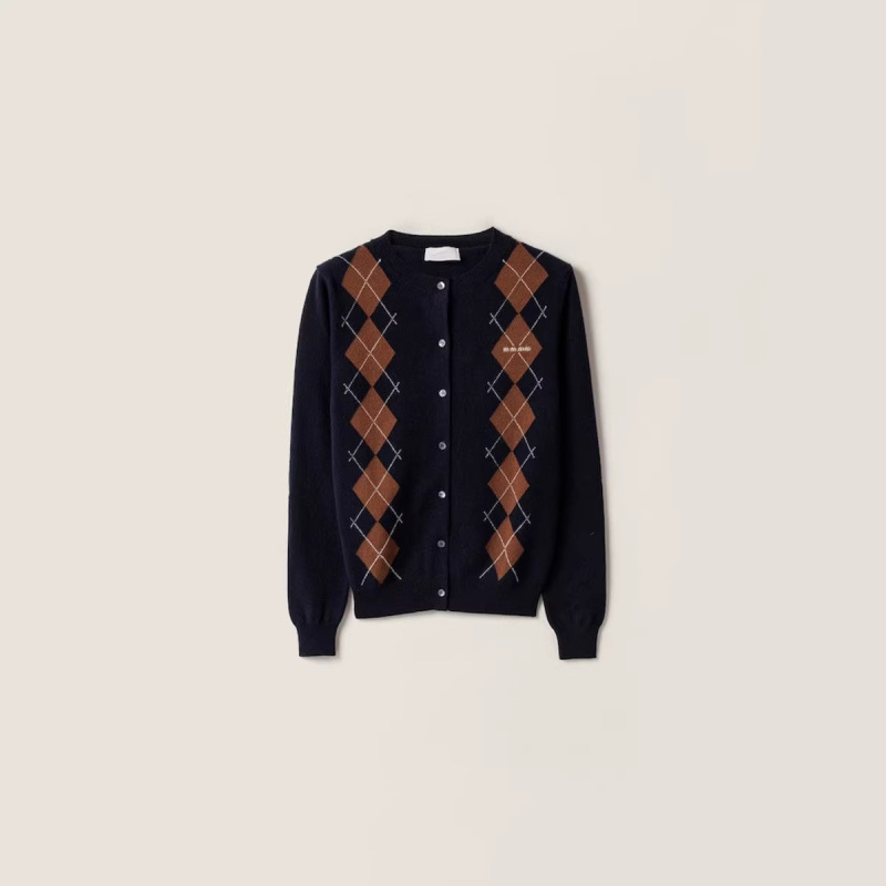 Nanyou High-Quality Goods 2026 Early Autumn New College Style Diamond Pattern Round Neck Long Sleeve Knitted Cardigan Sweater for Women