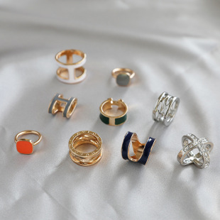 Silk scarf partner gold-plated silk scarf buckle H-shaped buckle pearl ring buckle three-ring buckle scarf buckle all-matching accessories