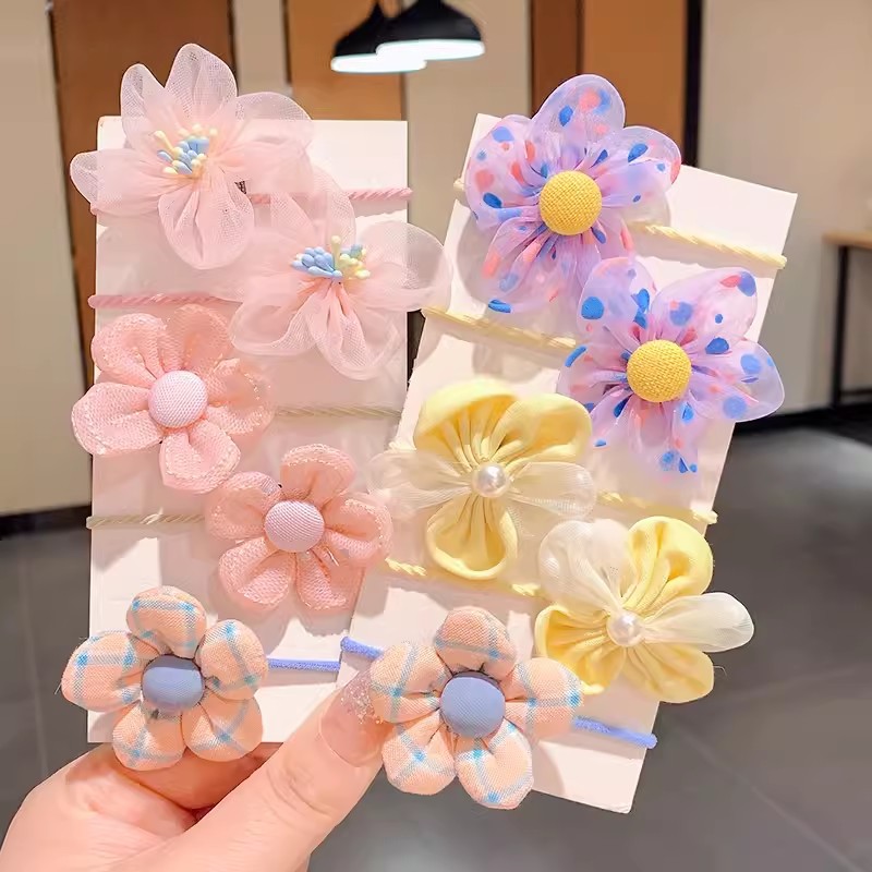 Cintas de goma para niños no lastiman cuerdas de cabello para niñas flores de cabello para bebés anillos de cabello para niñas adornos de cabello para cabello para cabello