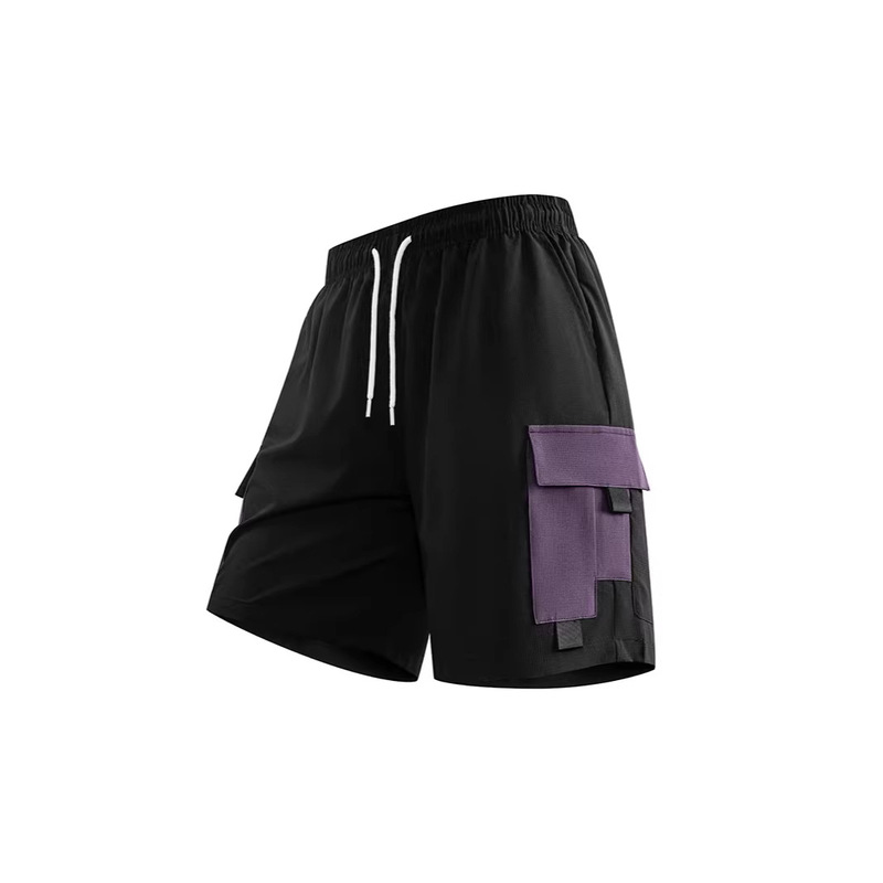 Jianheng New Style Work Pants with Color-Blocking Large Pockets, Loose Drawstring Summer Shorts, Hiking Trekking Men's Straight-Leg Five-Point Pants Jianheng New Style Work Pants with Color-Blocking Large Pockets, Loose Drawstring Summer Shorts, Hiking Trekking Men's Straight-Leg Five-Point Pants