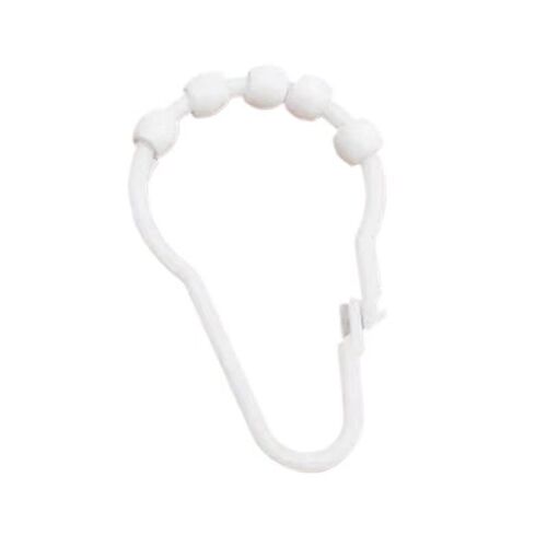 Cross-border supply of plastic binaural gable hooks, shower curtain hooks, bathroom plastic five-baht gourd buckles, ball hanging rings, wholesale