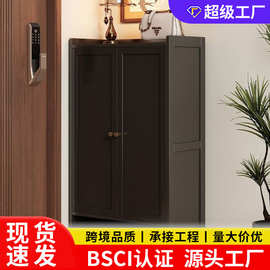 鞋架带门鞋柜中古法式透气鞋架时尚多层家用门口小窄藤编2026新款