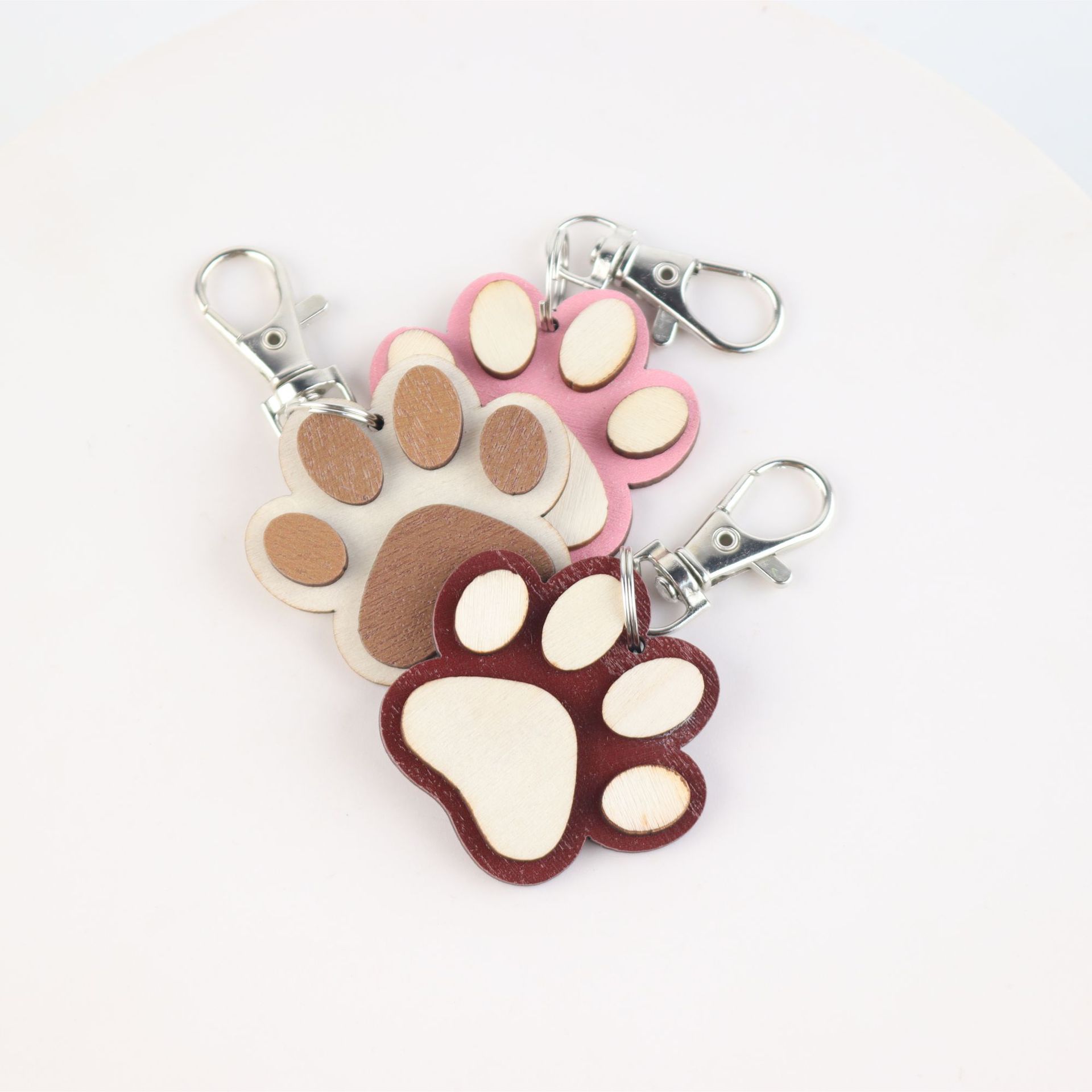 10g Weight Keychain Classification 1 Piece Quantity Holiday, Daily Occasion Wood, Boxwood Material Color Block Pattern Simple Style Style 1 Piece Simple Style Color Block Wood Boxwood Keychain 5