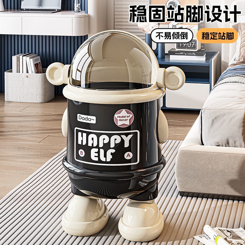 家庭用大型フリップトップ式ゴミ箱、おしゃれなキッチン用蓋付き収納バケツ、リビング用大容量プラスチック製厚型ペーパーバスケット|undefined