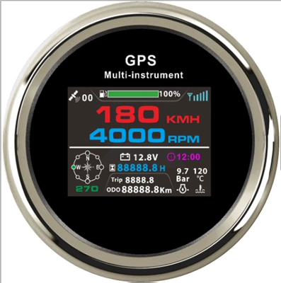 85mm six-in-one combination instrument speed automobile instrument - 85mm-black-bottom-electronic-compass