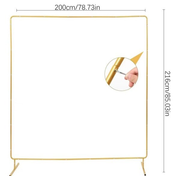 Accesorios de boda transfronterizos Soporte de arco de hierro forjado Fondo de escenario Marco de flores decorativo Arco de boda Marco de hierro cuadrado dorado