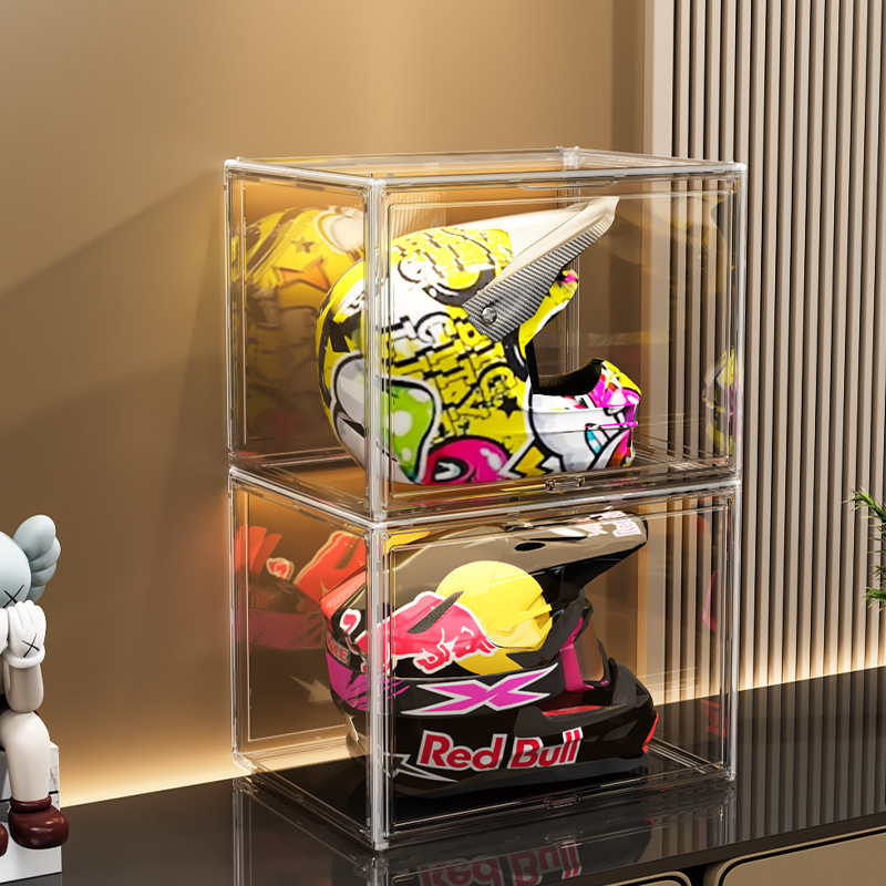 ヘルメット収納神器透明家庭用帽子機関車装備棚展示箱オートバイヘルメット収納棚|undefined