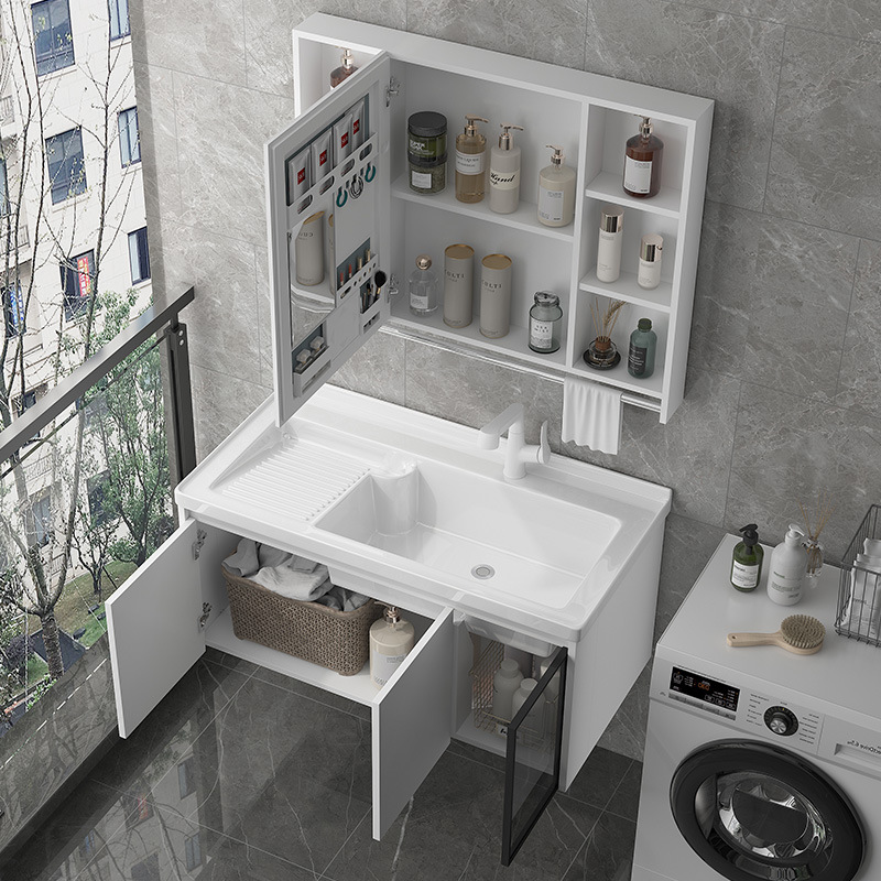 armario de baño de pan de abeja combinado lavabo todo en uno lavabo tipo pequeño lavabo colgante mini con lavabo de tabla de fricción