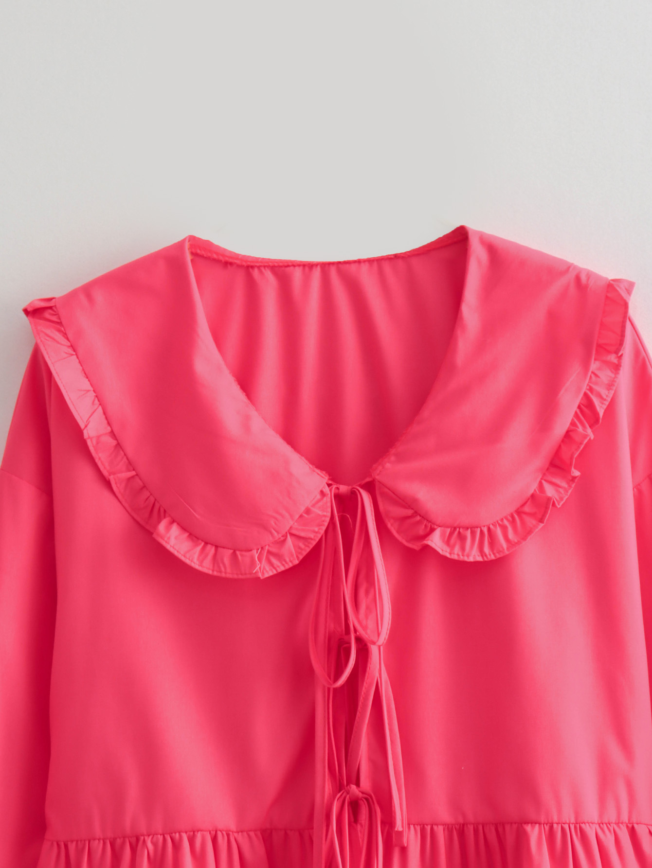 2024 Summer New Solid Color Polo Cardigan Slim Fit Lace up Long sleeved Women's Shirt B63060_voghion.com