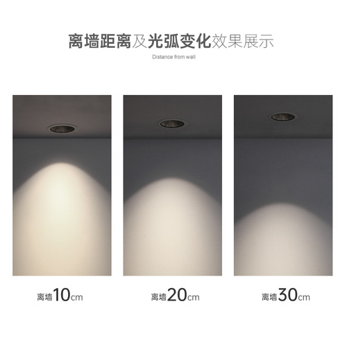 Landing embedded low blue light spotlights deep anti-glare wall washing spotlights hotel room Ra95 narrow frame spotlights wholesale