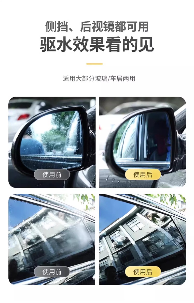 Car Anti-Fog Agent, Car Windshield Defogger, Rearview Mirror Rainproof Agent, Long-Lasting Water-Repellent Rainproof Agent