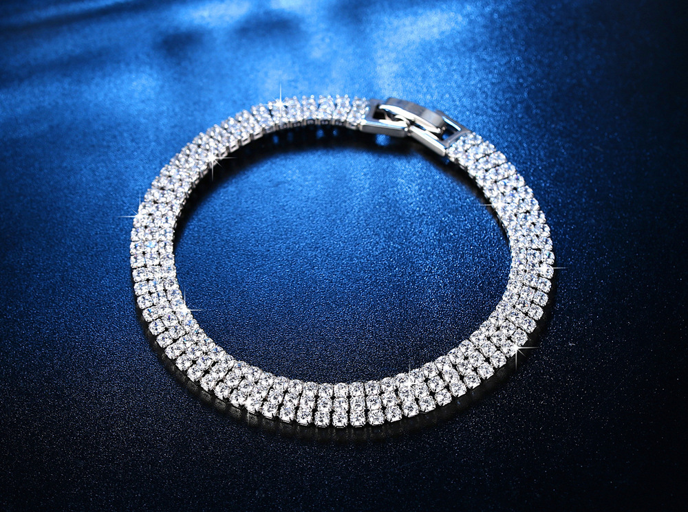 Bracelet en strass élégant bracelet chaîne élastique femme_voghion.com