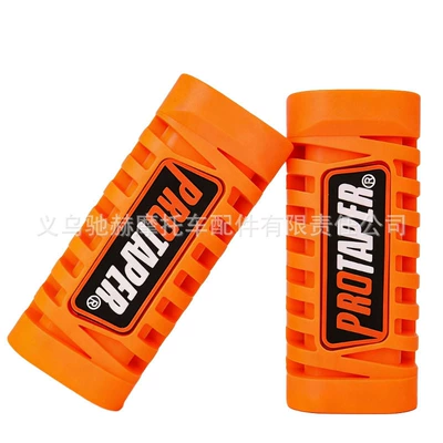 Motorcycle pedals foot pegs, PRO colored rubber - orange
