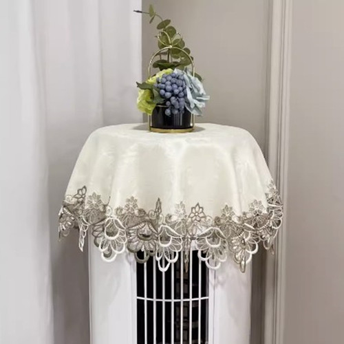 Manufacturer's dropshipping lace fabric round table air conditioner dustproof cloth vertical cylindrical cabinet cover towel simple and modern