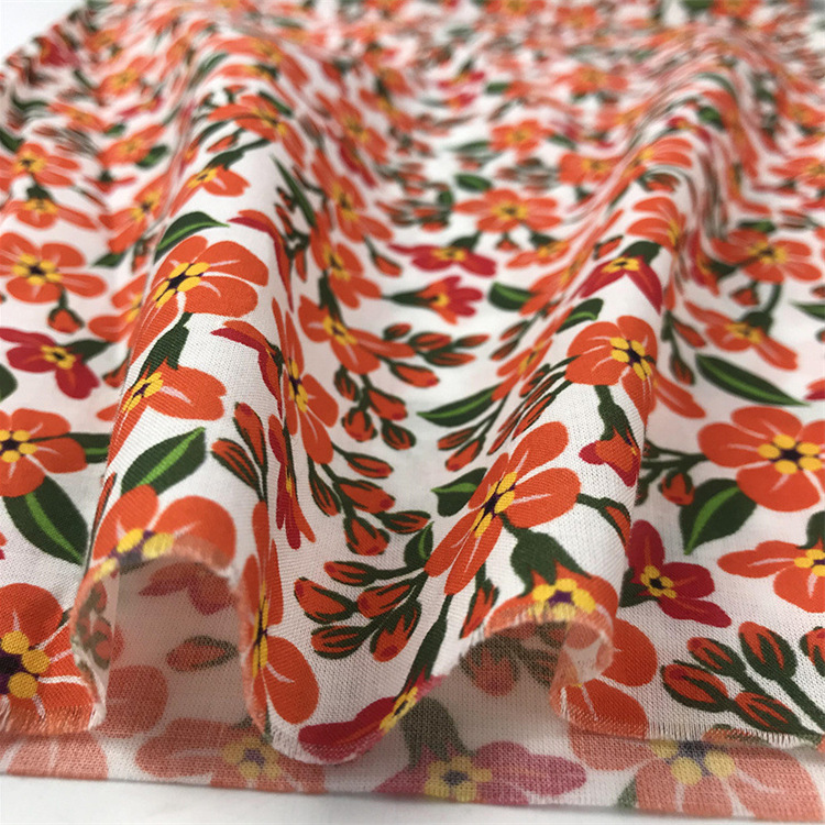 Fabrica textil diseñador impresión tela de algodón impresión tela de vestido