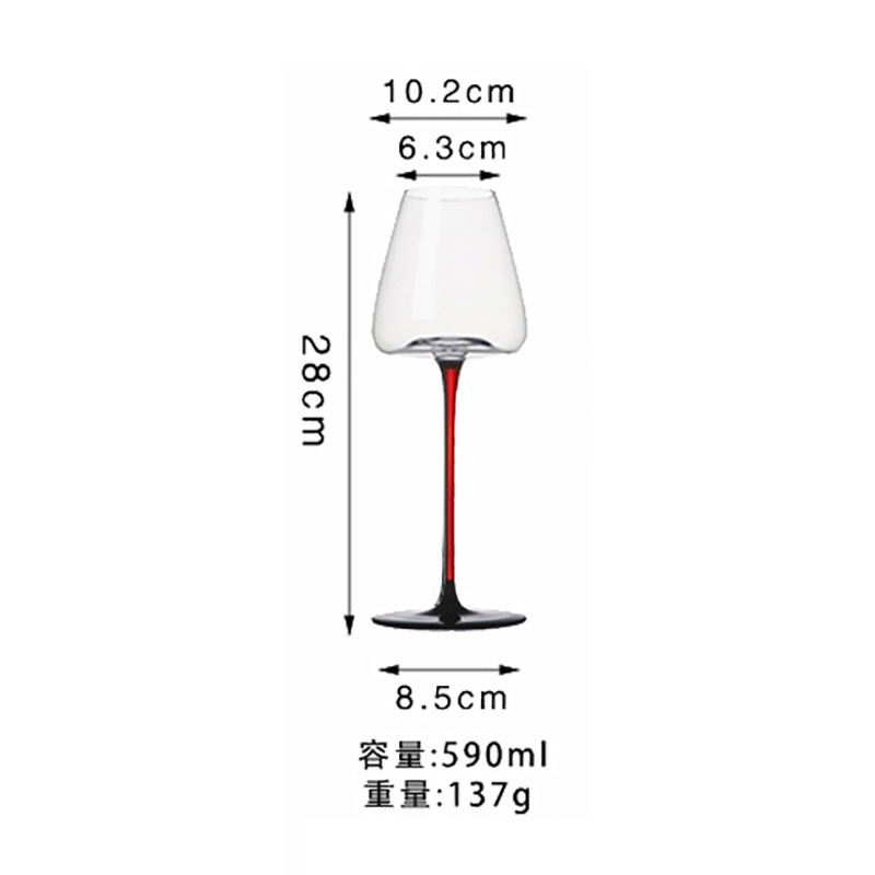 Copa de vino tinto de Borgoña con fondo rojo y negro (dos paquetes)