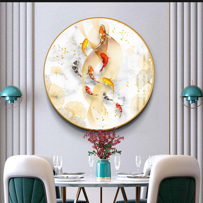 Nueve peces cuadros redondos porche pinturas decorativas lujosas pasillo fantasía pasillo comedor pinturas colgadas fondo de sofá sala de estar