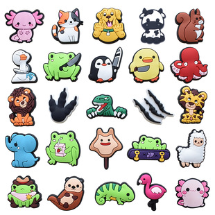 Animal Series Cave Shoes Cross-border Shoes Flower pvc Soft Glue Cute Cartoon Animal Shoe Buckle Accessories diy Decorative Buckle