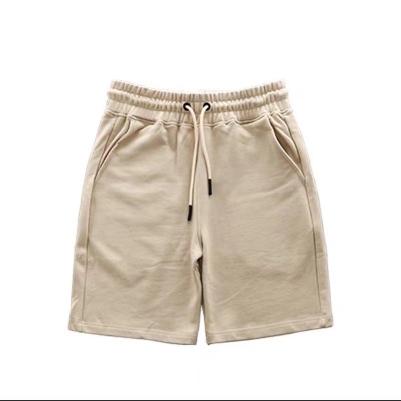 360g pesado lazo de tela casual pantalones cortos de algodón masculinos sueltos pantalones deportivos de fitness de color sólido running pants de moda