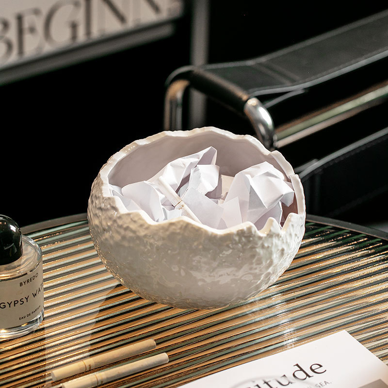 Desktop Storage Trash Can, High-Looking Living Room Coffee Table, Ceramic Home Hotel and B&B Dining Table Storage Countertop Bucket