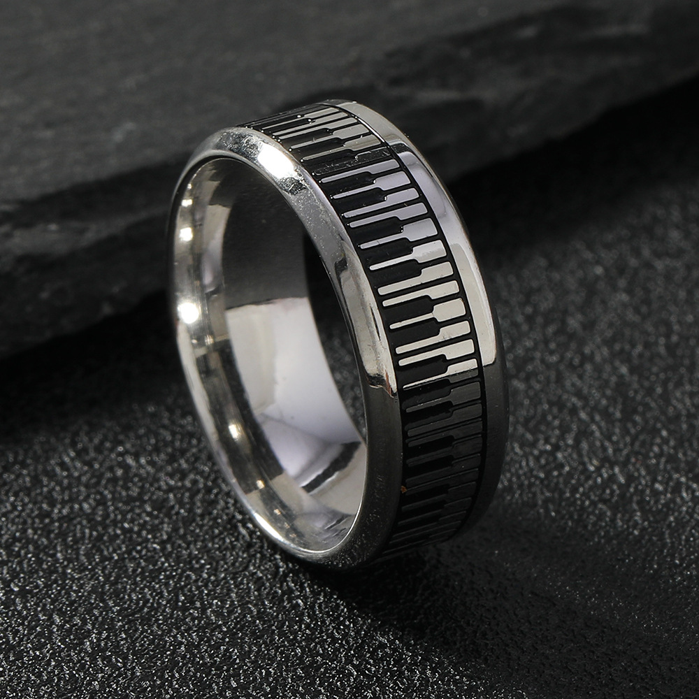 15g Weight 0.03µm-0.05µm Gold Plating Thickness PVD Coated Gold Plating Process Hip-Hop Geometric Solid Color Titanium Steel Men's Rings
