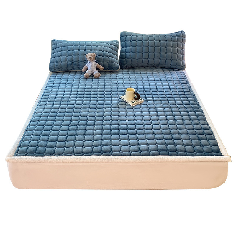 Leche de coral veludo un metro y cinco colchones para el dormitorio doméstico mantas de cama sábanas de cama cálidas y gruesas sábanas de cama