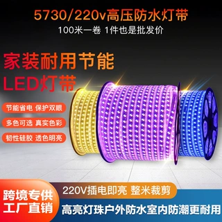 LED高压220V5730斜双排120灯防水高亮户外亮化工程客厅吊顶家用灯