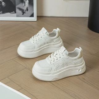 舒适厚底小白鞋女2026新款四季增高轻便板鞋百搭学生运动休闲单鞋