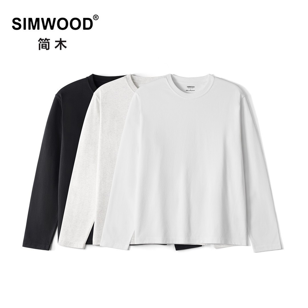SIMWOOD/简木【同款版】240g sorona基础打底男士长袖T恤SN12025