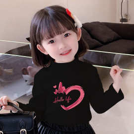 Y2551#女童德绒长袖T恤春秋儿童打底衫中大童上衣春秋季新款t恤潮
