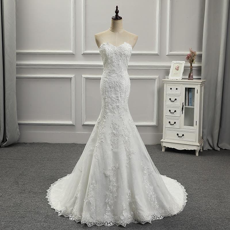 2026 New Style Wedding Dress, Strapless, Slimming Mermaid Tail, Sweet Lace, French Light Luxury Bridal Gown for Spring