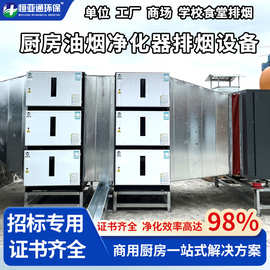 饭店厨房油烟净化器高效除味除烟净化过滤学校食堂低空排烟