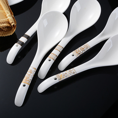 A5L大號陶瓷湯勺飯勺長柄盛粥盛湯勺酒店家用砂鍋勺火鍋大湯勺子