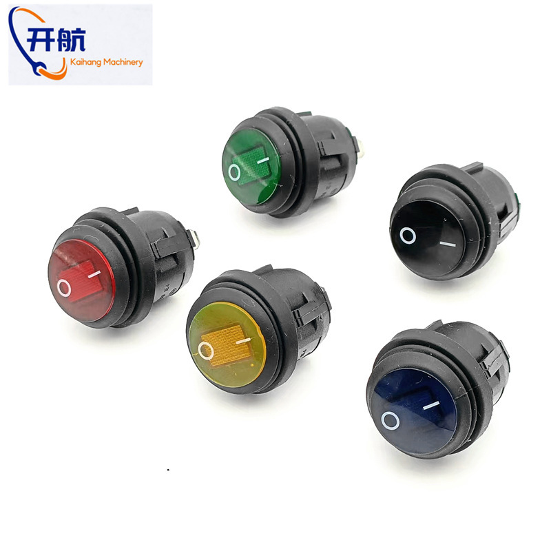 One-Piece Waterproof Round Boat-Shaped Switch Kcd1 2-Pin 2-Position Without Light Silver Contact Waterproof Rocker Power Switch