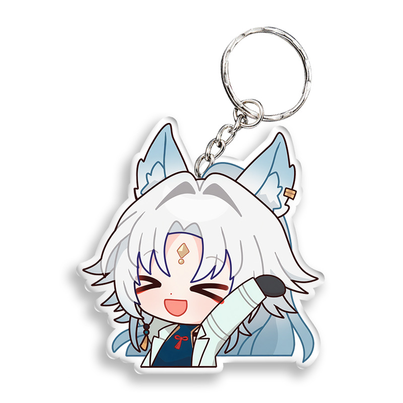 Llavero de acrílico para dibujar pequeños regalos personalizados de doble capa de bricolaje pequeño colgante lindo dibujos animados anime joyería creativa