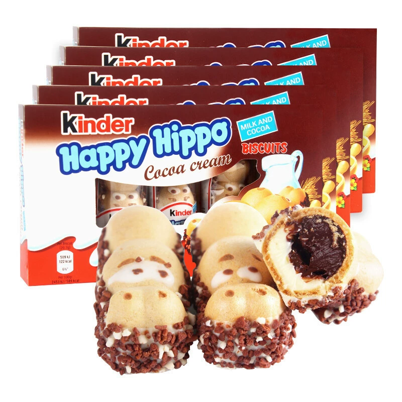 健达 Happy Hippo шоколад Kinder молочный ореховый сэндвич Happy Hippo яркие детские закуски