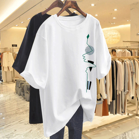 批发2024夏季新款200斤胖mm大码女装纯棉短袖T恤女宽松孕妇装上衣