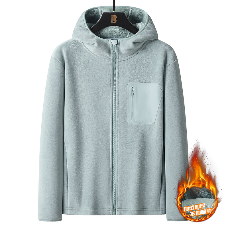 Polar Fleece Jacket for Women 2024 Autumn and Winter New Style Lulu Fleece-Lined Stand-Up Collar Sweatshirt Jacket Liner Hooded Fleece