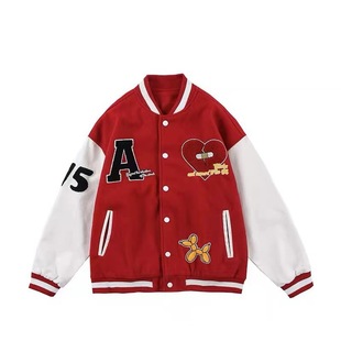 Processing Custom American Retro Baseball Suit Men's and Women's Fashion Brand Hip Hop Loose Jacket