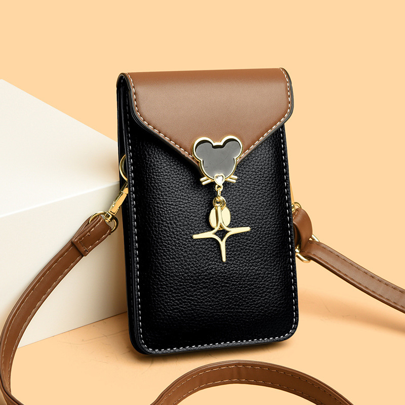 2024 New Fashion Vertical Mobile Phone Women's Simple Small Bag Touch Screen Mobile Phone Bag All-match Single Shoulder Crosbody Bag