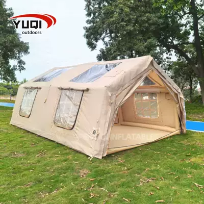 Camping Inflatable Tent 17.2 Plus Outdoor No-Build One Room and One Living Room Roof Rainproof Camping Style Manufacturer Customization (Avtomobil dam çadırları) - 360480230cm-sand-color-5-8-people