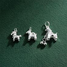 生肖马挂件S925纯银马上有钱吊坠流苏小马肌理感木马吊坠项链坠子