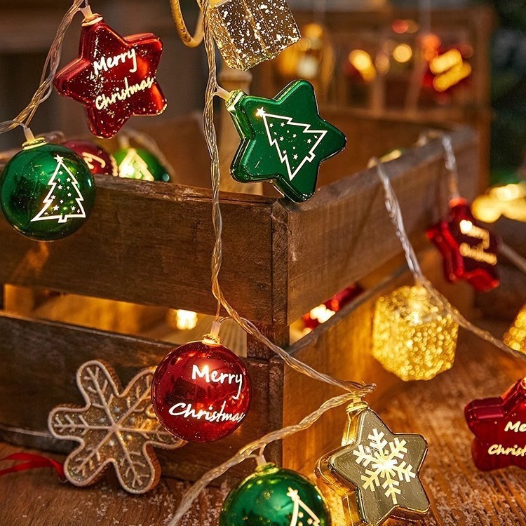 アマゾンクリスマス LED スター電気メッキクリスマスボール点滅ストリングライトクリスマスツリーライトスカイボール装飾ライト|undefined