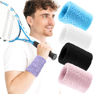 Sports Wristbands, Badminton, Basketball, Running and Cycling Towels, Sweat-Absorbent Wristbands, Elastic Pressurized Sports Fitness Protective Gear