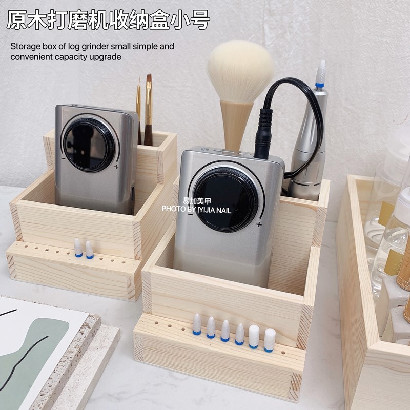 Máquina de pulido de uñas caja de almacenamiento de doble capa estilo simple registro titular de la pluma tienda de uñas herramientas especiales nuevo (tamaño pequeño)